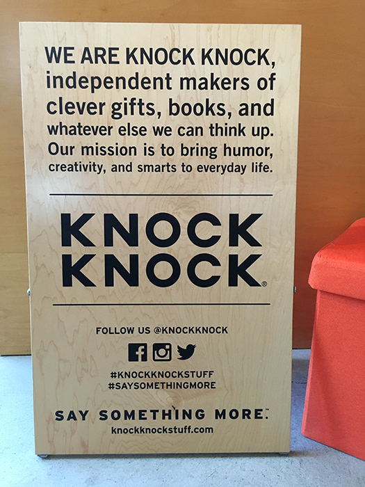 Knock Knock Sandwich Board - BlogHer16 - Knock Knock Blog